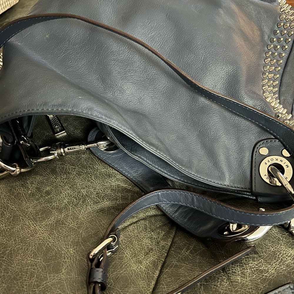 Black Leather Studded Handbag
